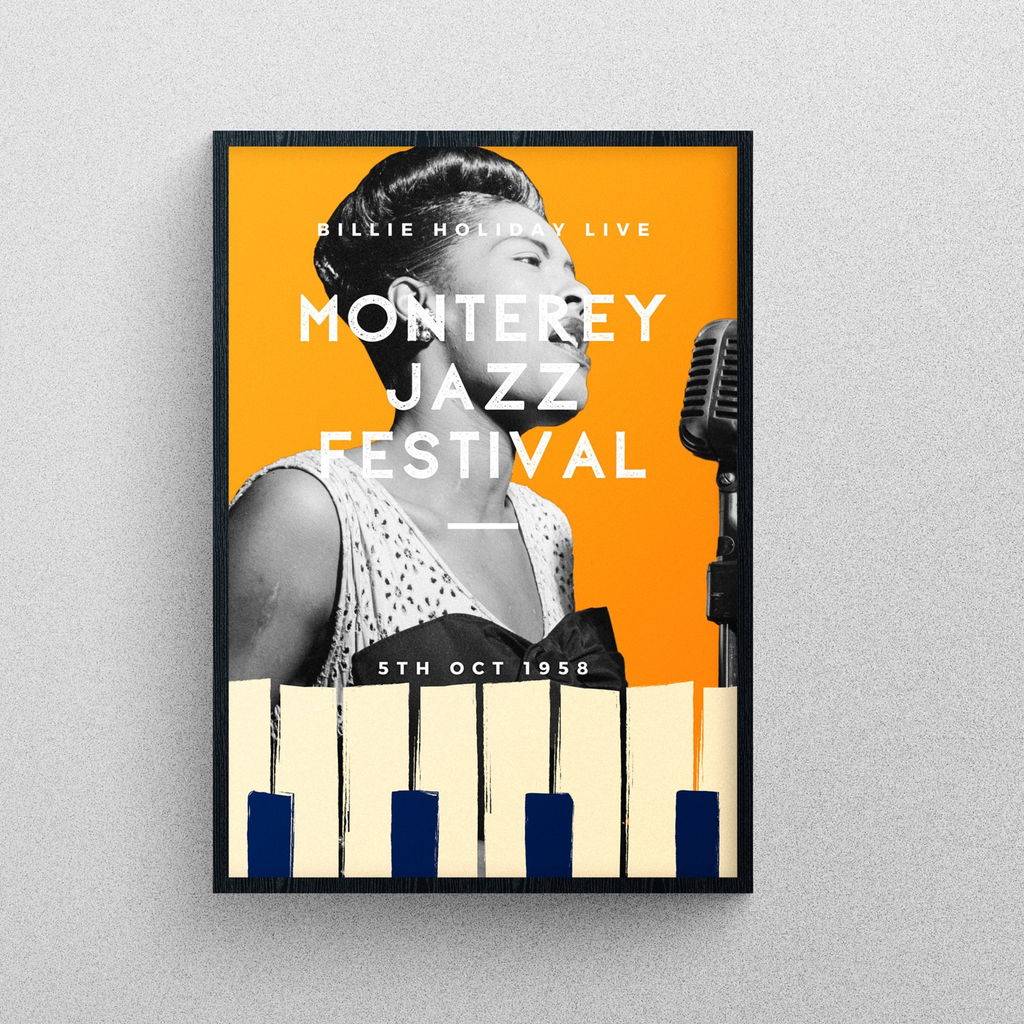 Billie Holiday Live at the Monterey 1958 Jazz Festival | Iconic Singer Music Poster