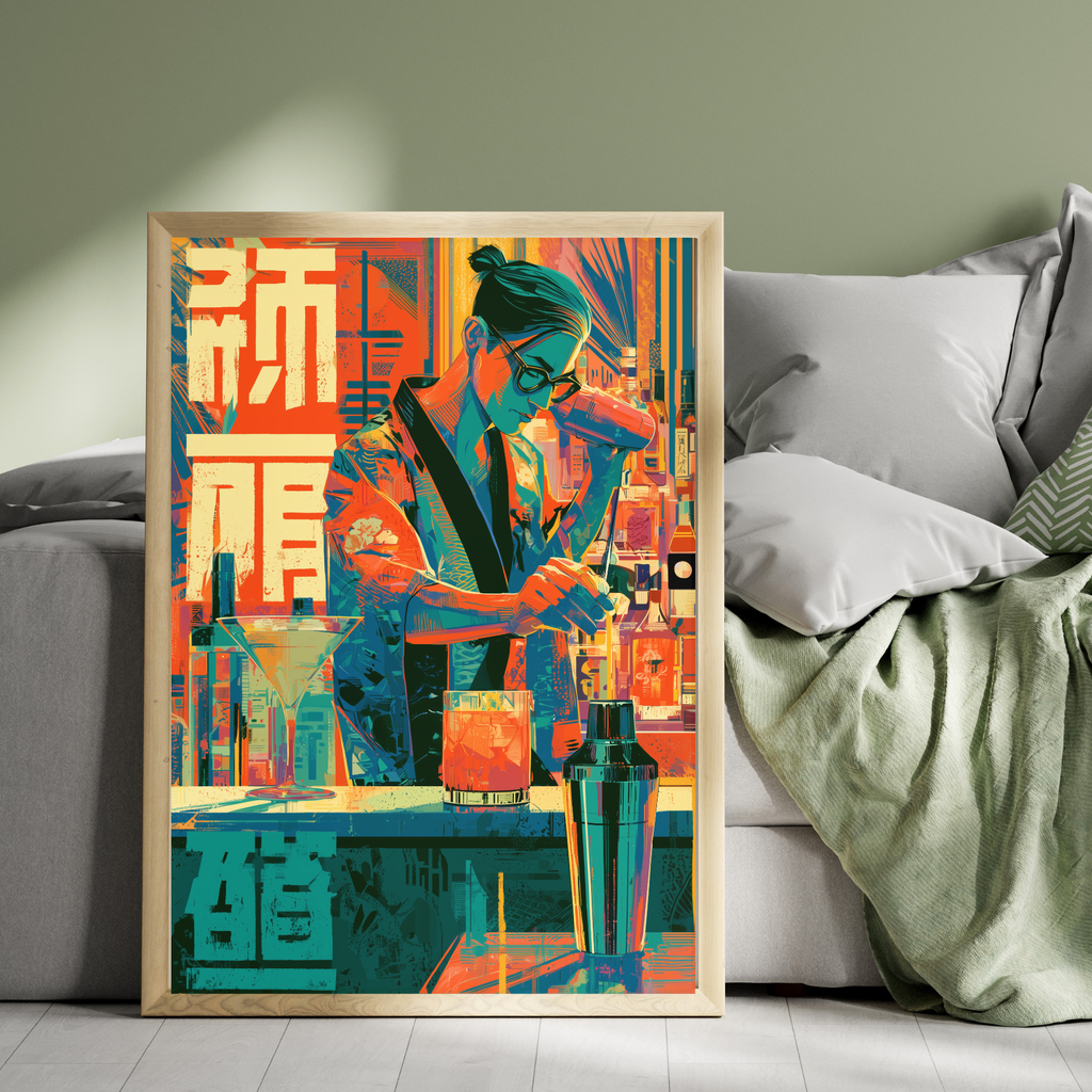 Japanese Cocktail Barman print Wallart