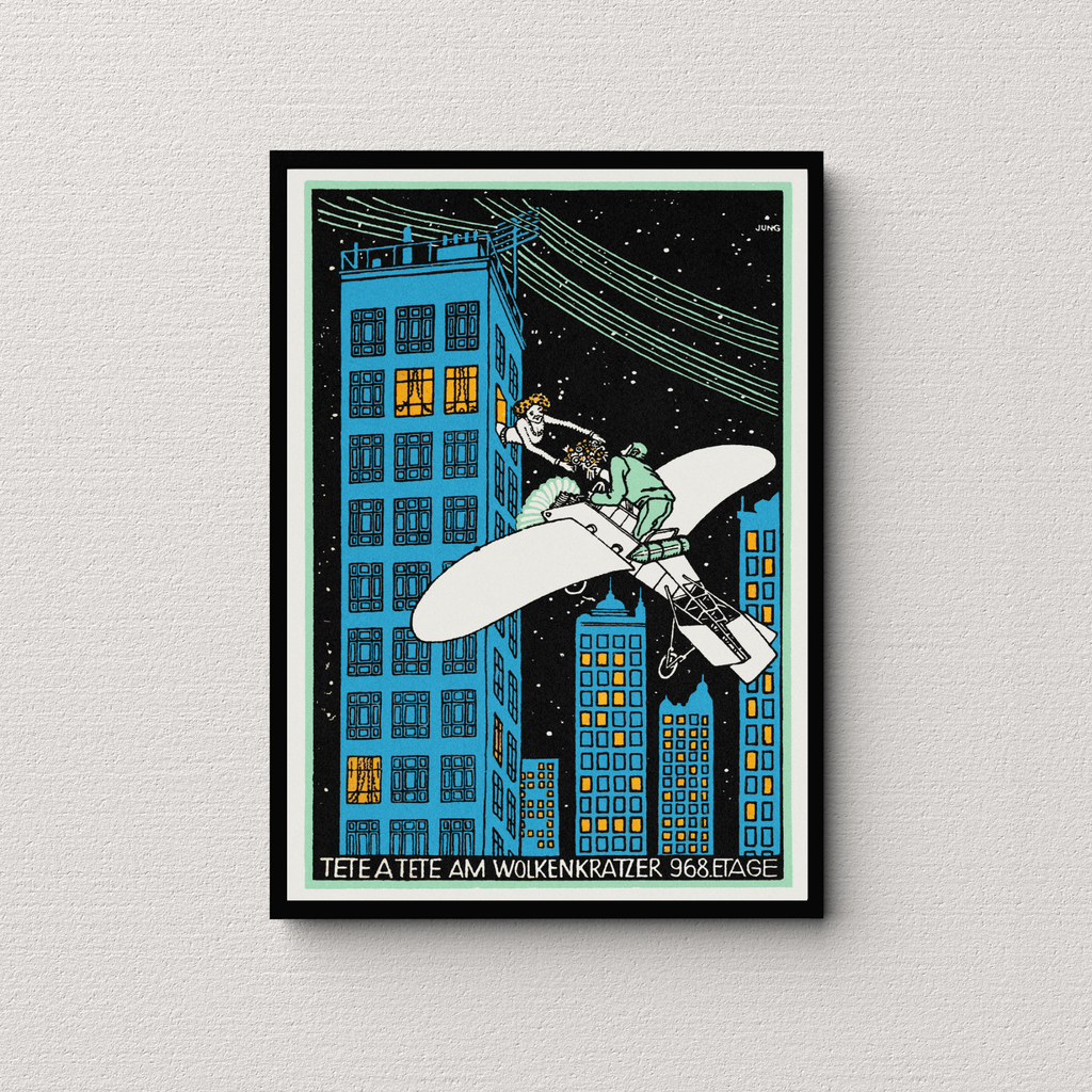 Tête á Tête on the 968th Floor of a Skyscraper Moriz Jung print Wallart