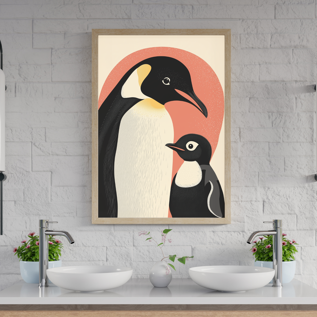 Retro Penguin Art Print