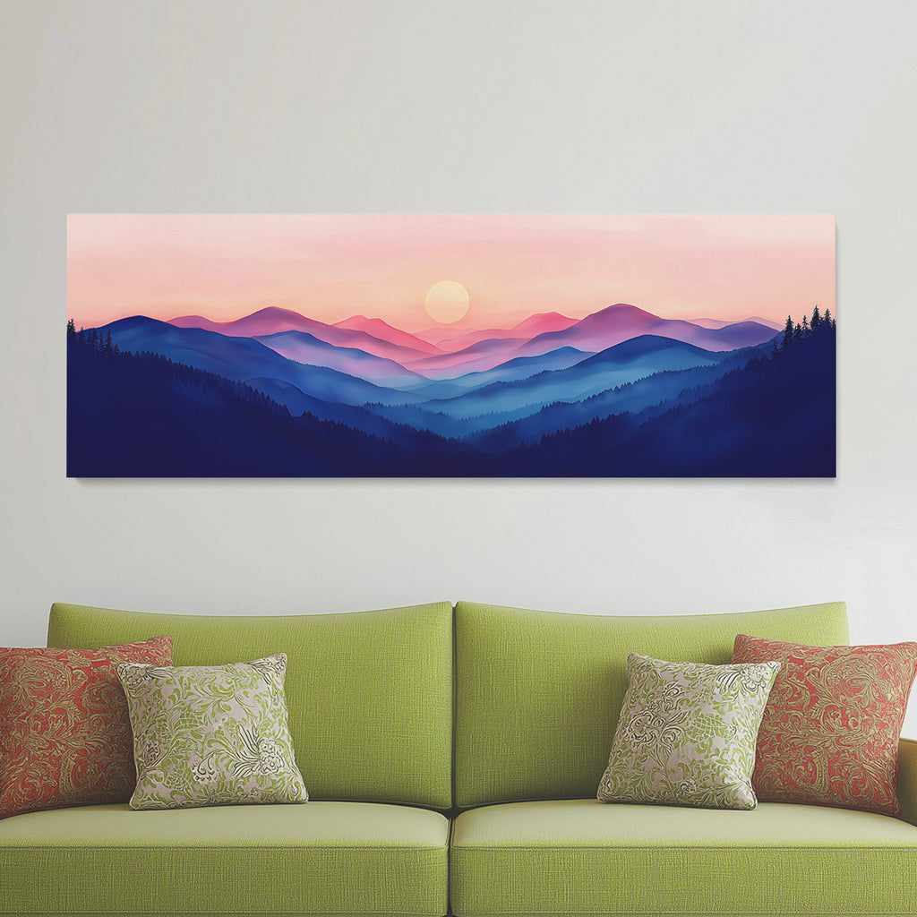 Abstract Mountain Sunset Canvas