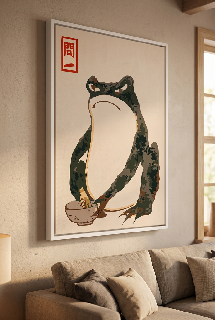 Angry Frog cook CANVAS print