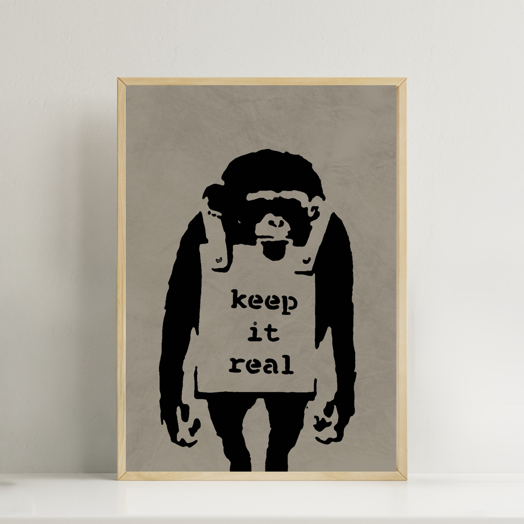 Banksy Keep it Real Print Natural