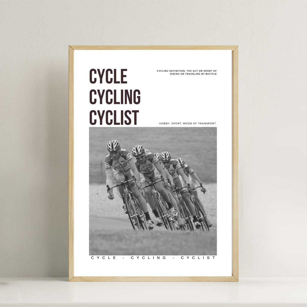 Cycle, Cycling, Cyclist definition Print.