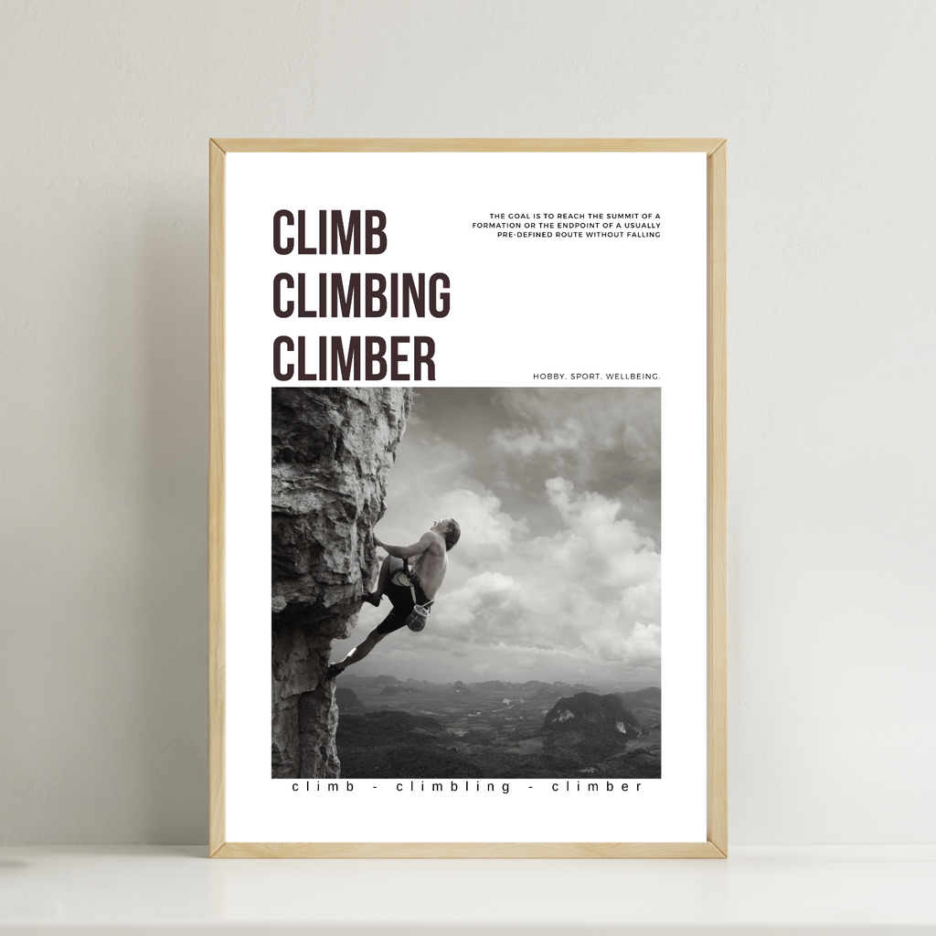 Climb, Climbing, Climber definition Print