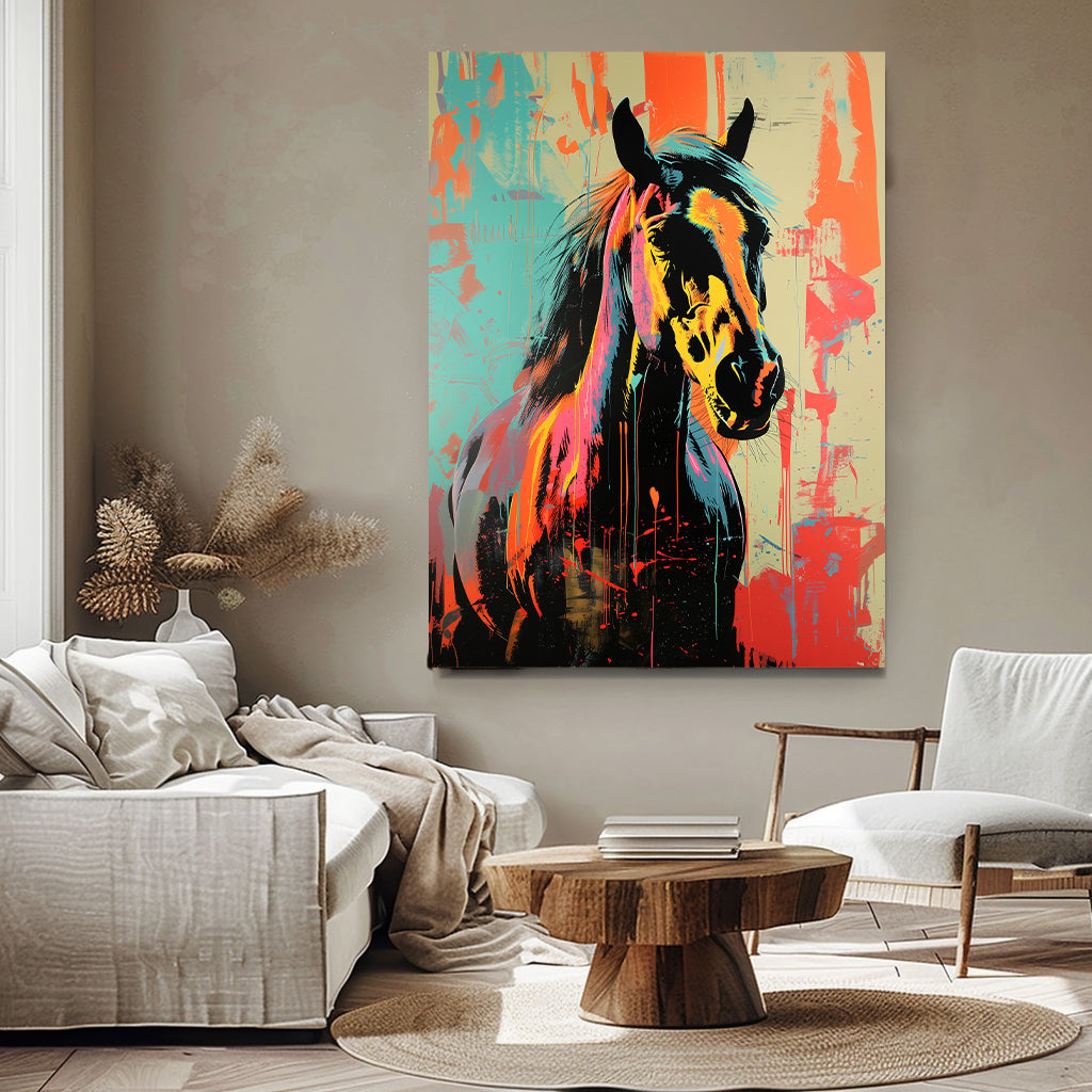 Graffiti Horse Canvas Art Print