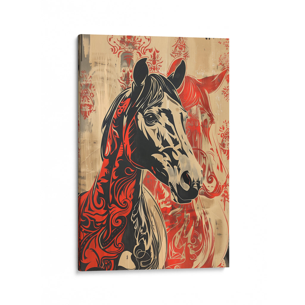 Horse Shadow Canvas Art Print