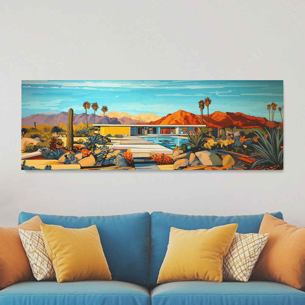 Mid-Century Architecture Palm-Springs Desert Canvas