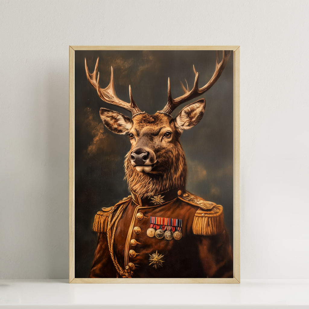 Portrait of Scottish Stag Print