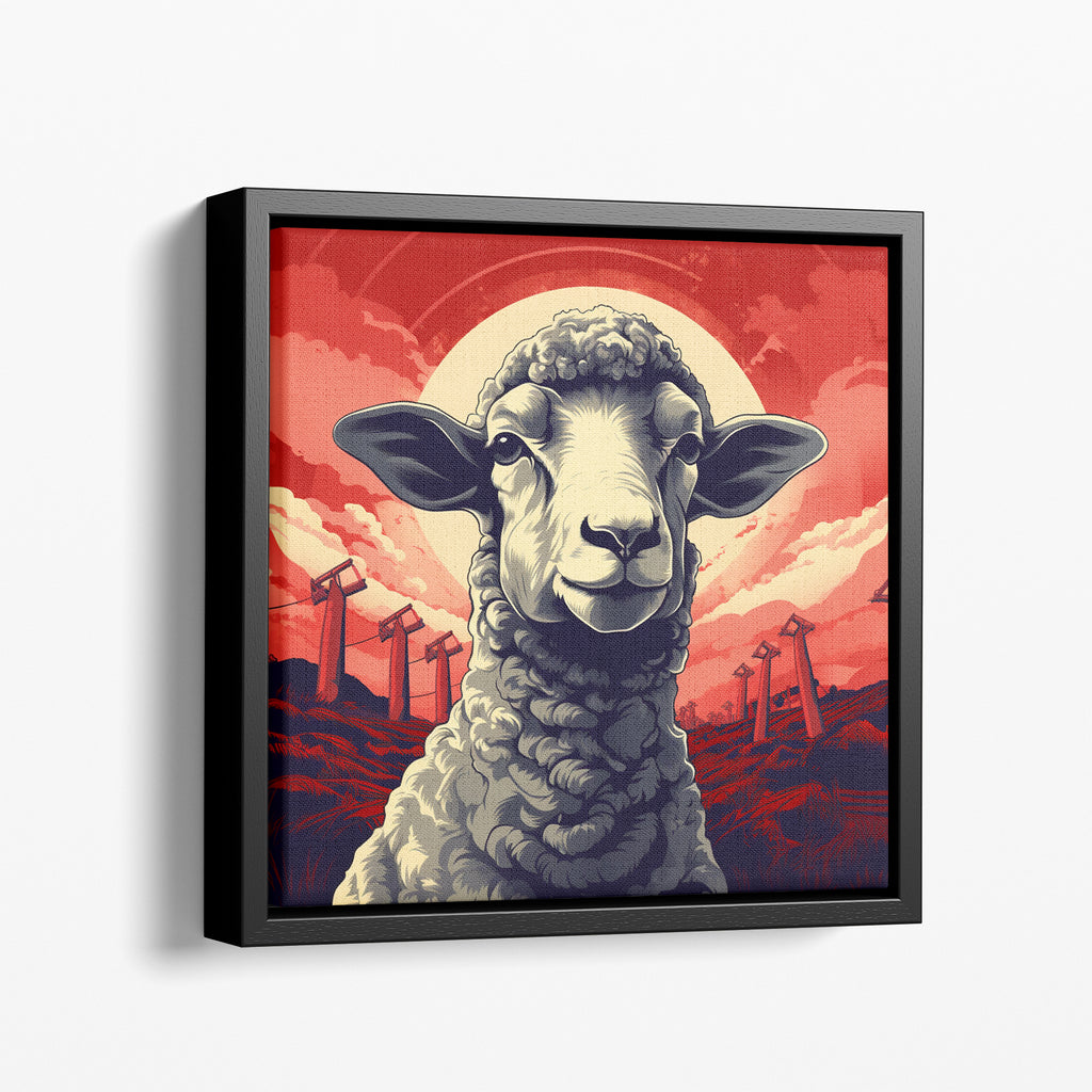 Red Army Sheep Framed Canvas