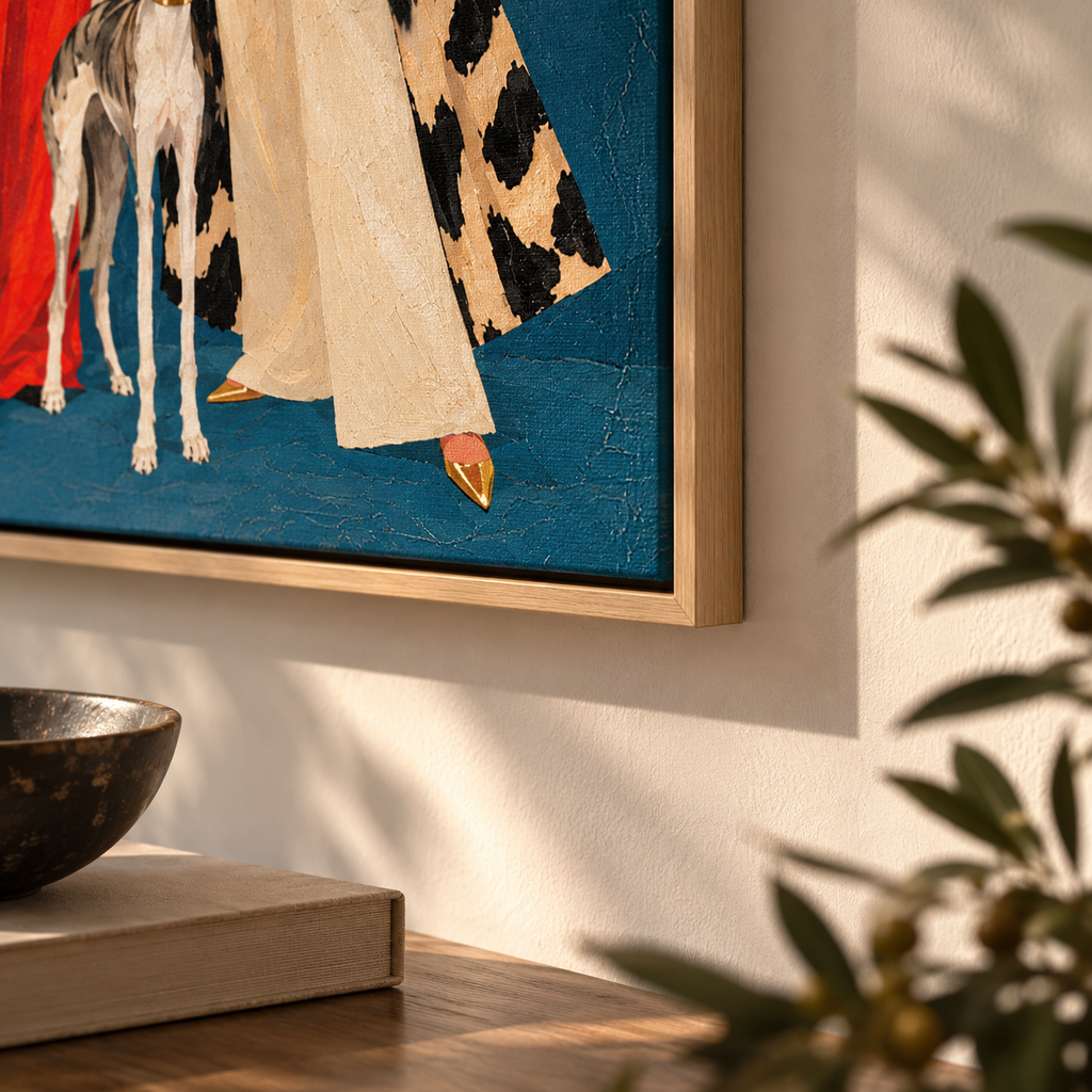 2 Ladies and the Greyhound CANVAS print
