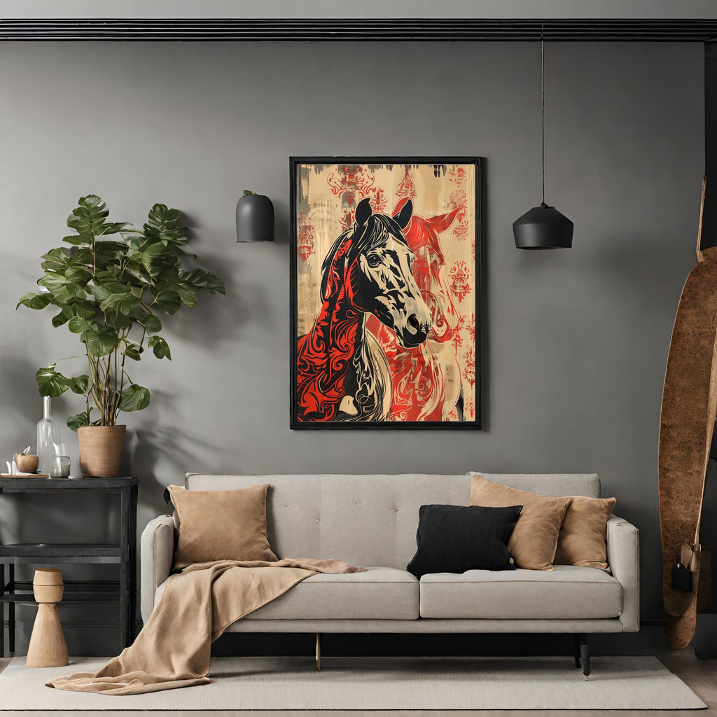 Horse Shadow Canvas Art Print