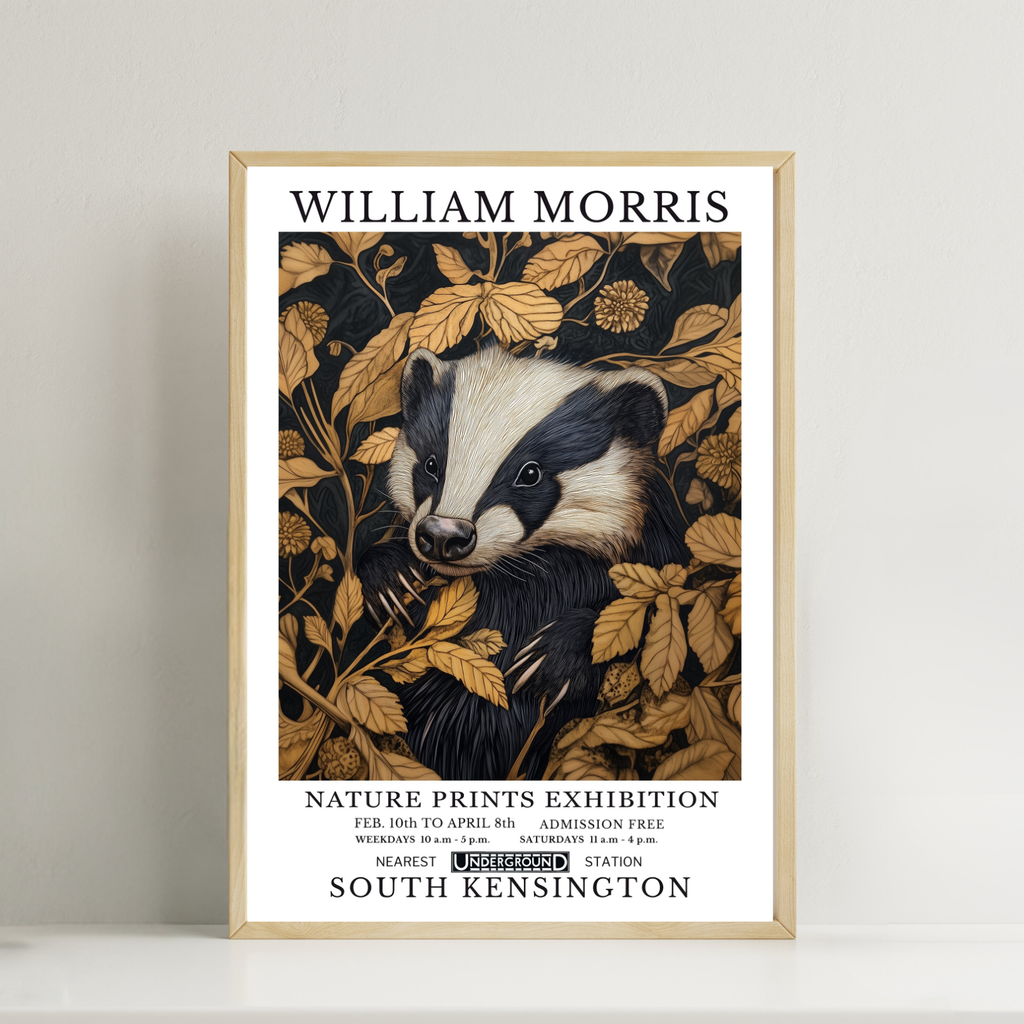 William Morris Badger Nature print