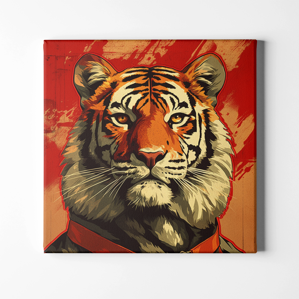 Red Army Tiger Framed Canvas