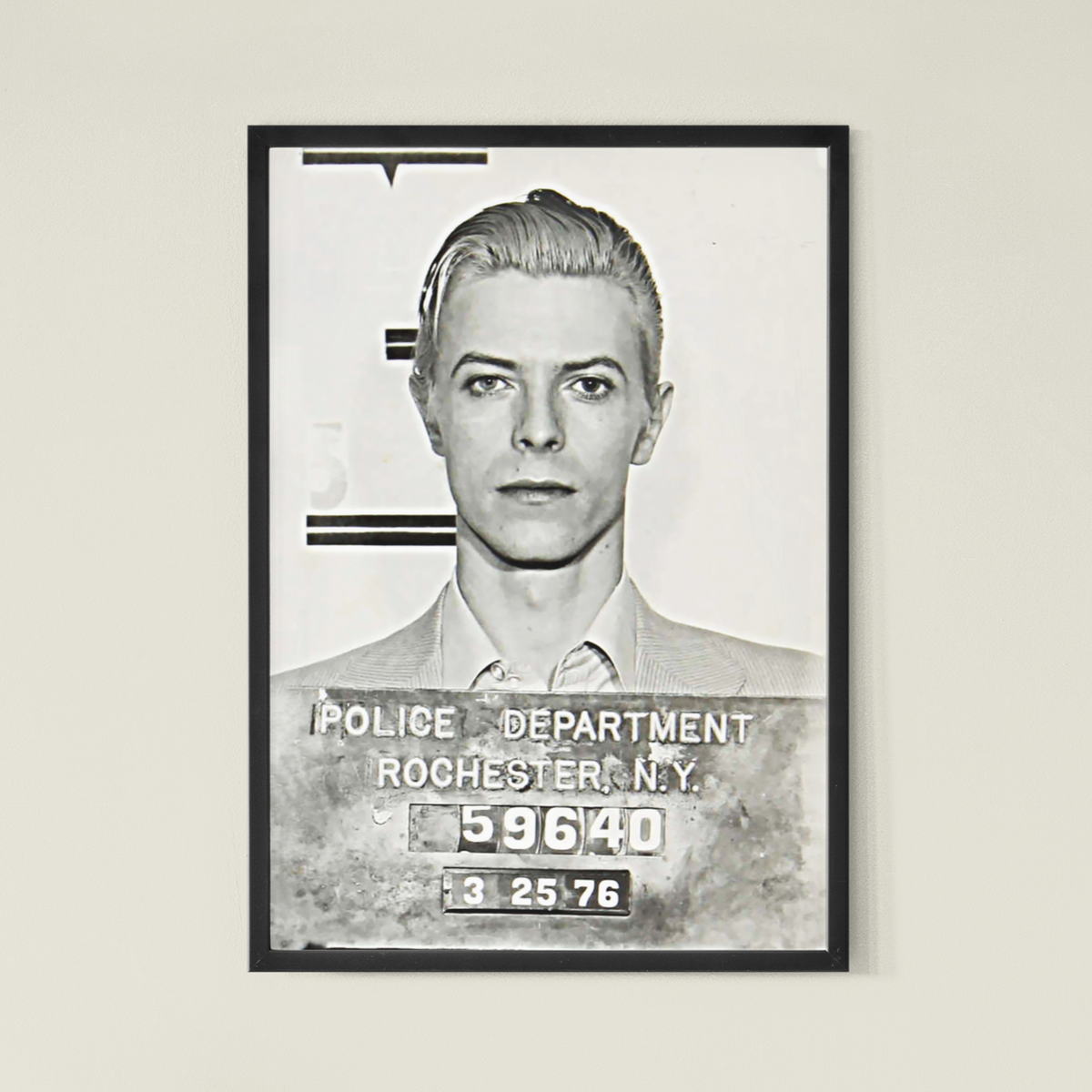 David Bowie Mugshot Print – Big Art Shop