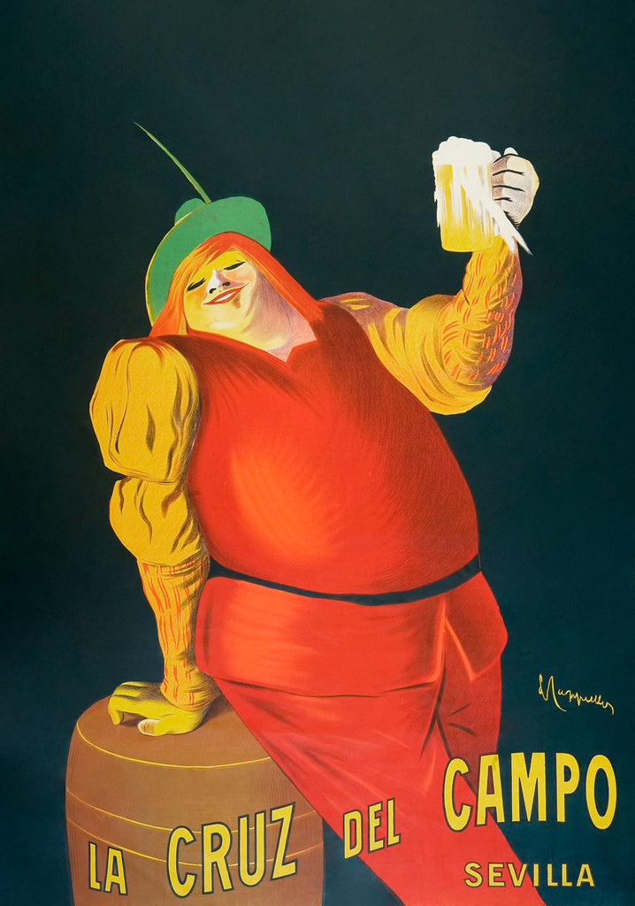 La Cruz del Campo beers (1906) print in high resolution by Leonetto Cappiello, Professional Print quality poster art.