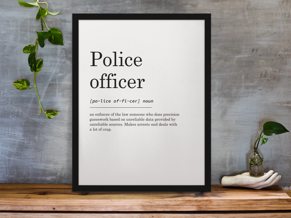 Police Officer Definition Print – Big Art Shop