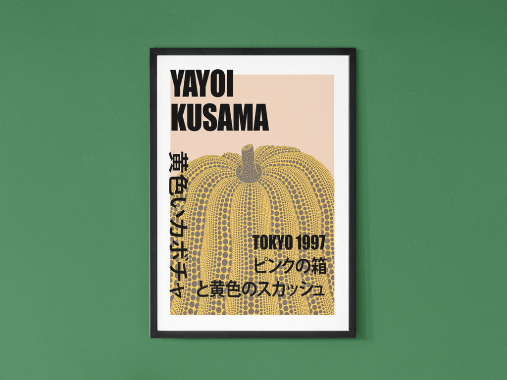 Yayoi Kusama Wall poster, Yellow Pumpkin | Contemporary pop Art Exhibition Print