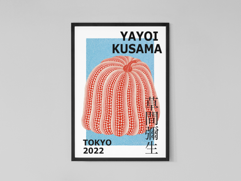 Yayoi Kusama Wall poster, Red Pumpkin | Contemporary pop Art Exhibition Print