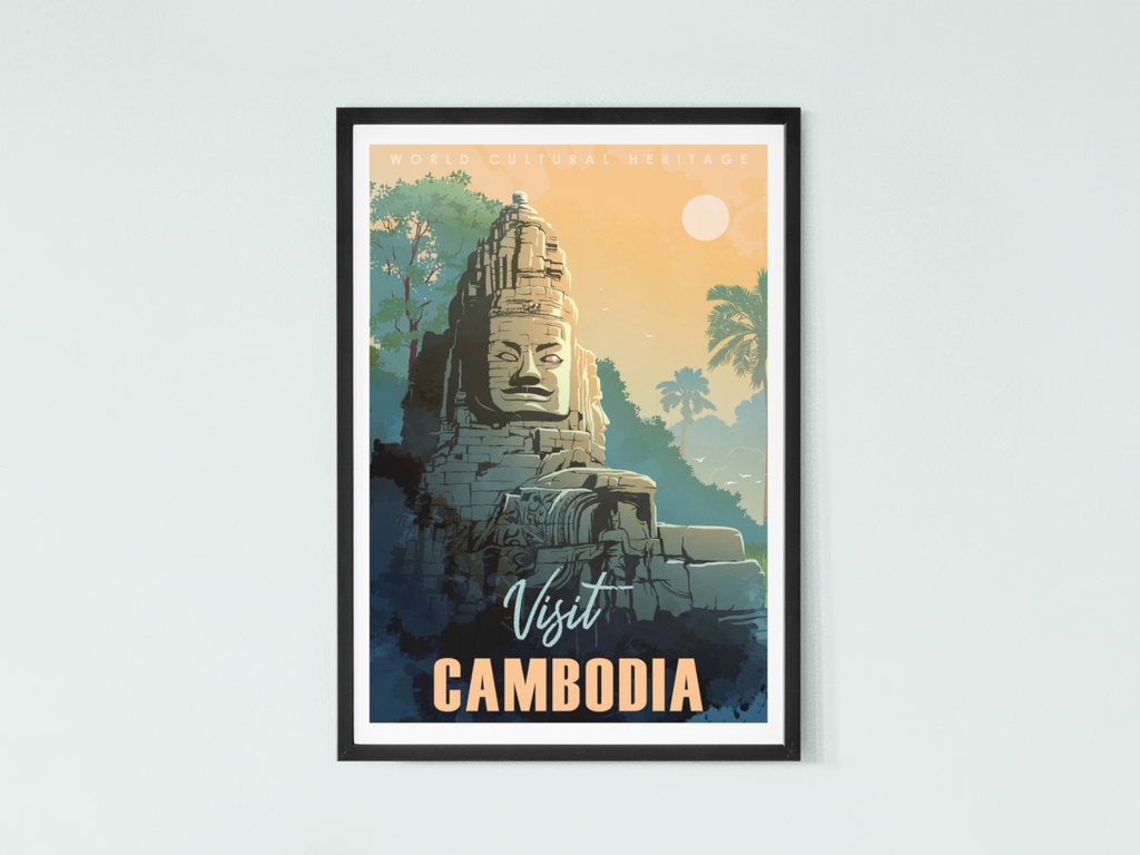 Cambodia City Travel Poster | Contemporary illustration Art Print