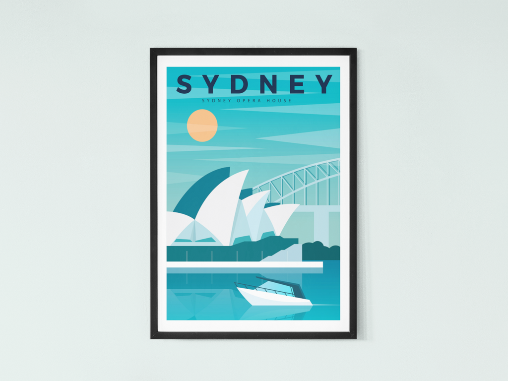 Sydney City Travel Poster | Contemporary illustration Art Print