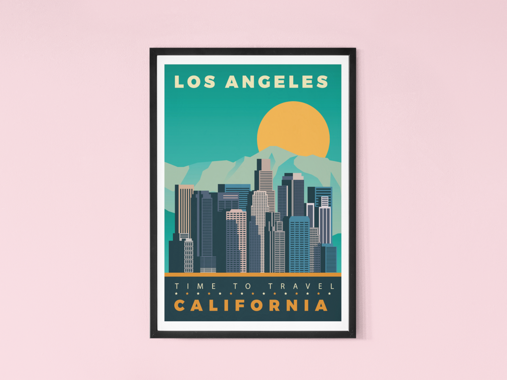 Los Angeles City Travel Poster | Contemporary illustration Art Print