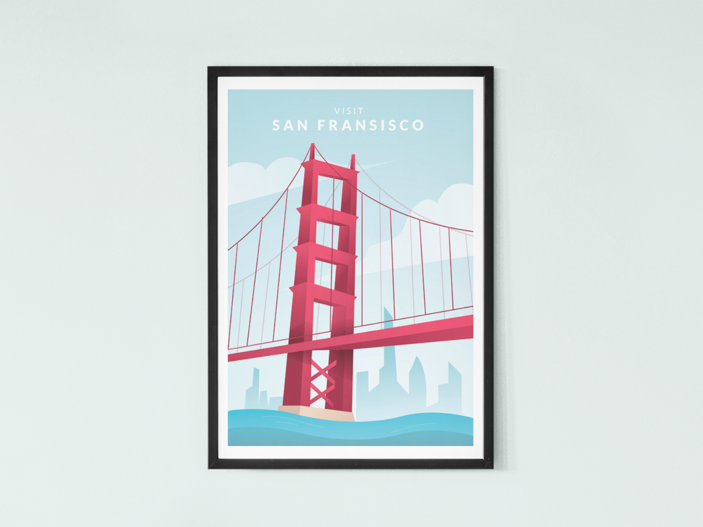 San Francisco City Travel Poster | Contemporary illustration Art Print