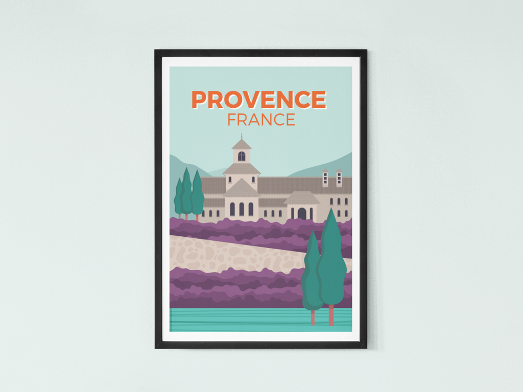 Provenance of France Travel Poster | Contemporary illustration Art Print