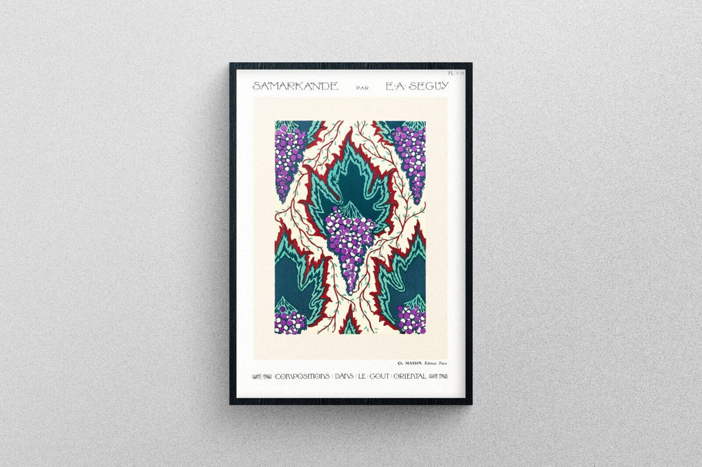 Grape Pattern no.18 Print, Oriental style Art Poster | Exhibition Quality.