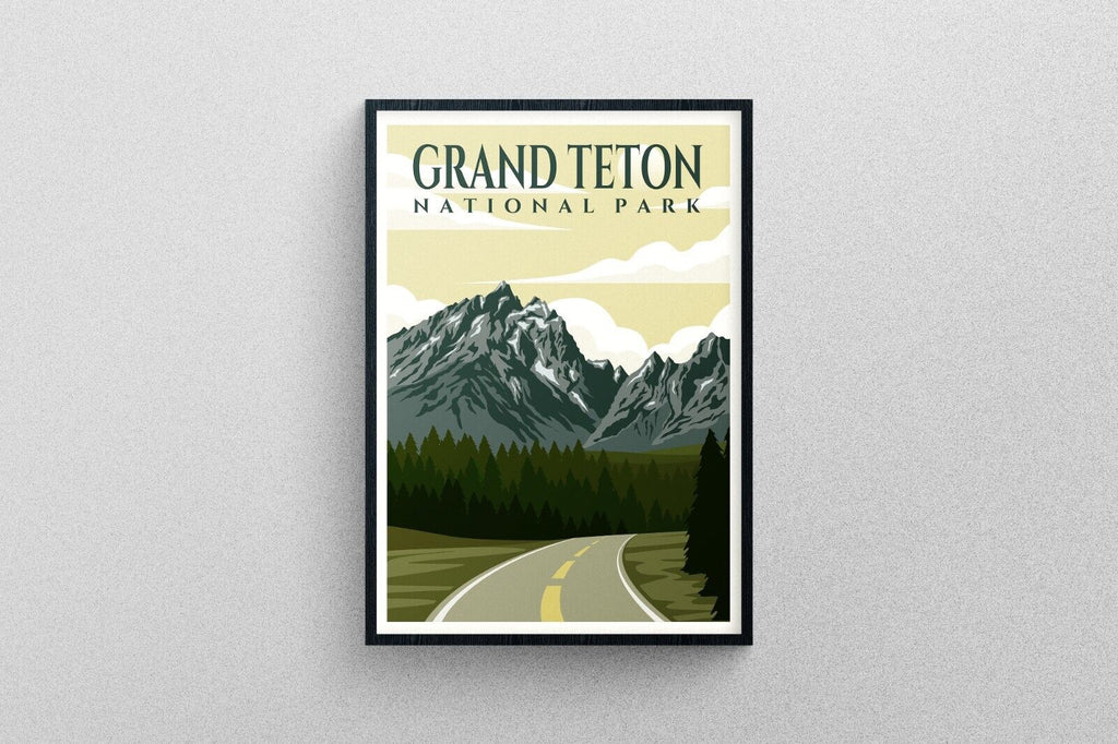 Grand Teton National Park Poster | Contemporary illustration Art Print
