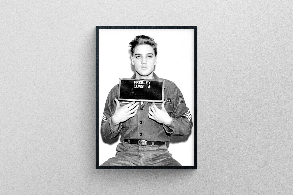 Mugshot of Elvis Presley Army Mug Shot Portrait  | Exhibition Quality print