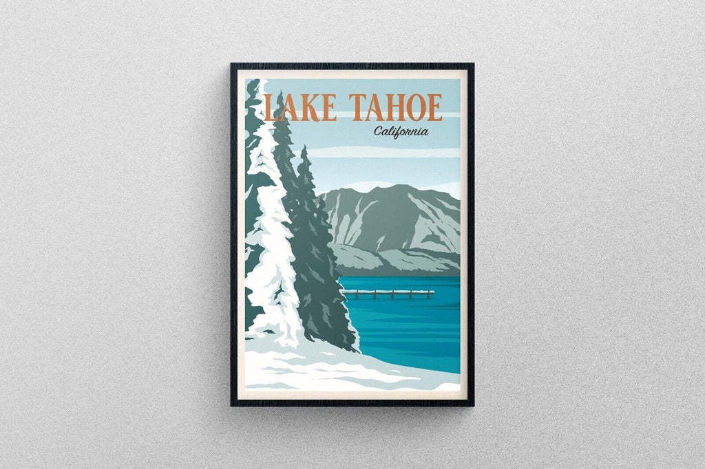 Lake Tahoe National Park Poster | Contemporary illustration Art Print