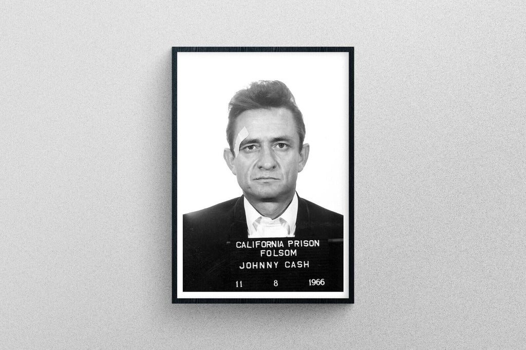 Mugshot of Johnny Cash taken at Folsom Prison in 1966 | Art Exhibition Print