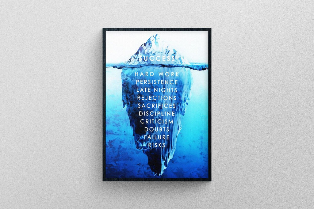 Success Journey Iceberg Motivation Poster Art | design Print.