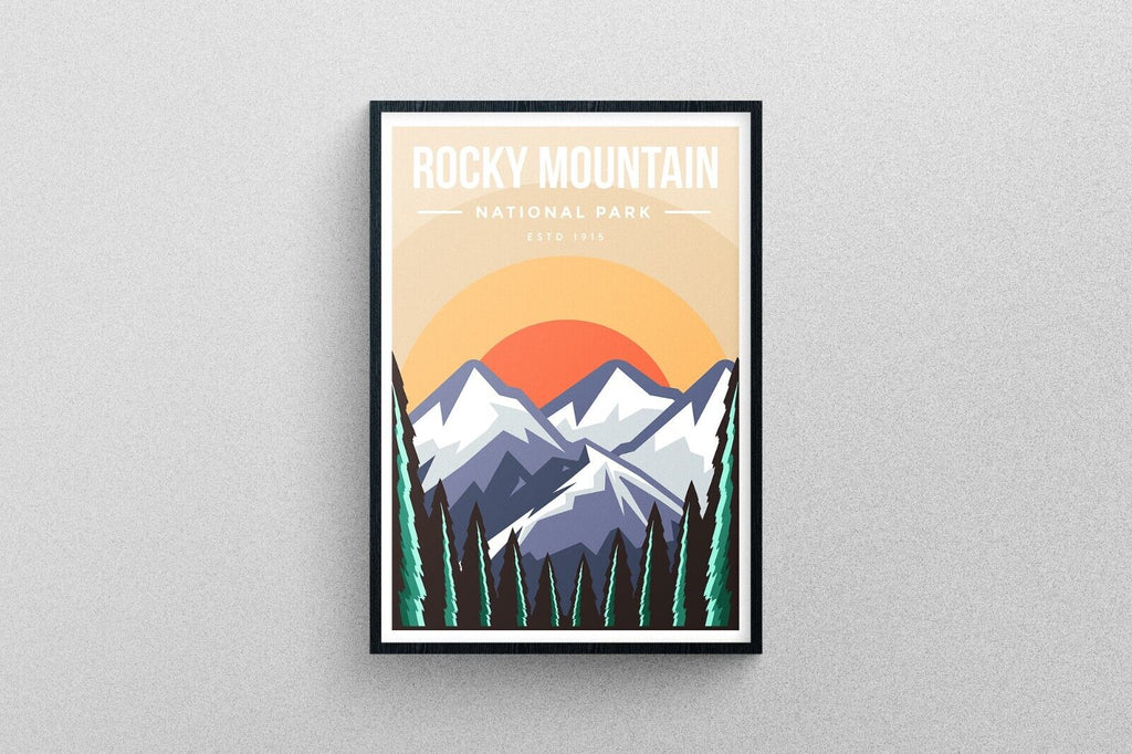 Rocky Mountain National Park Poster | Contemporary illustration Art Print