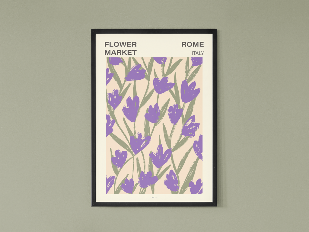 Rome Flower Market Poster | Contemporary illustration Art Print