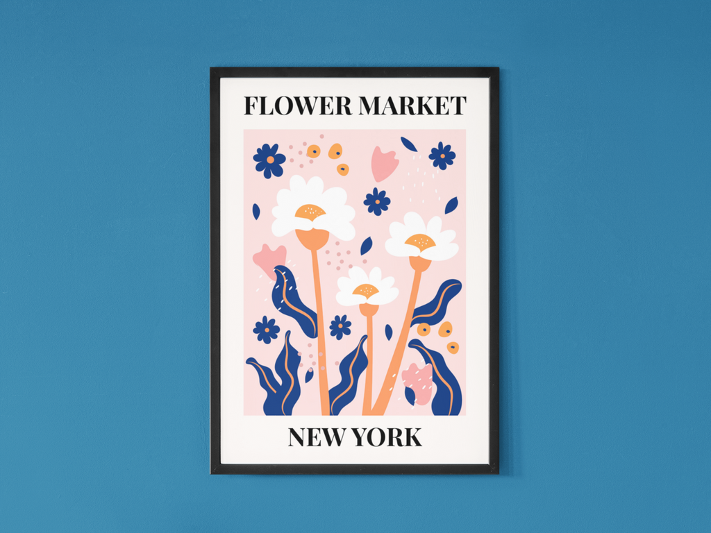 New York Flower Market Poster | Contemporary illustration Art Print