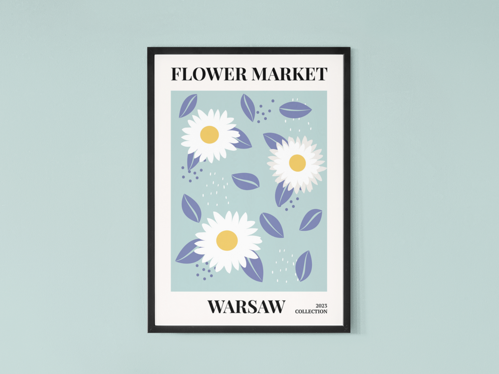 Warsaw Flower Market Poster | Contemporary illustration Art Print