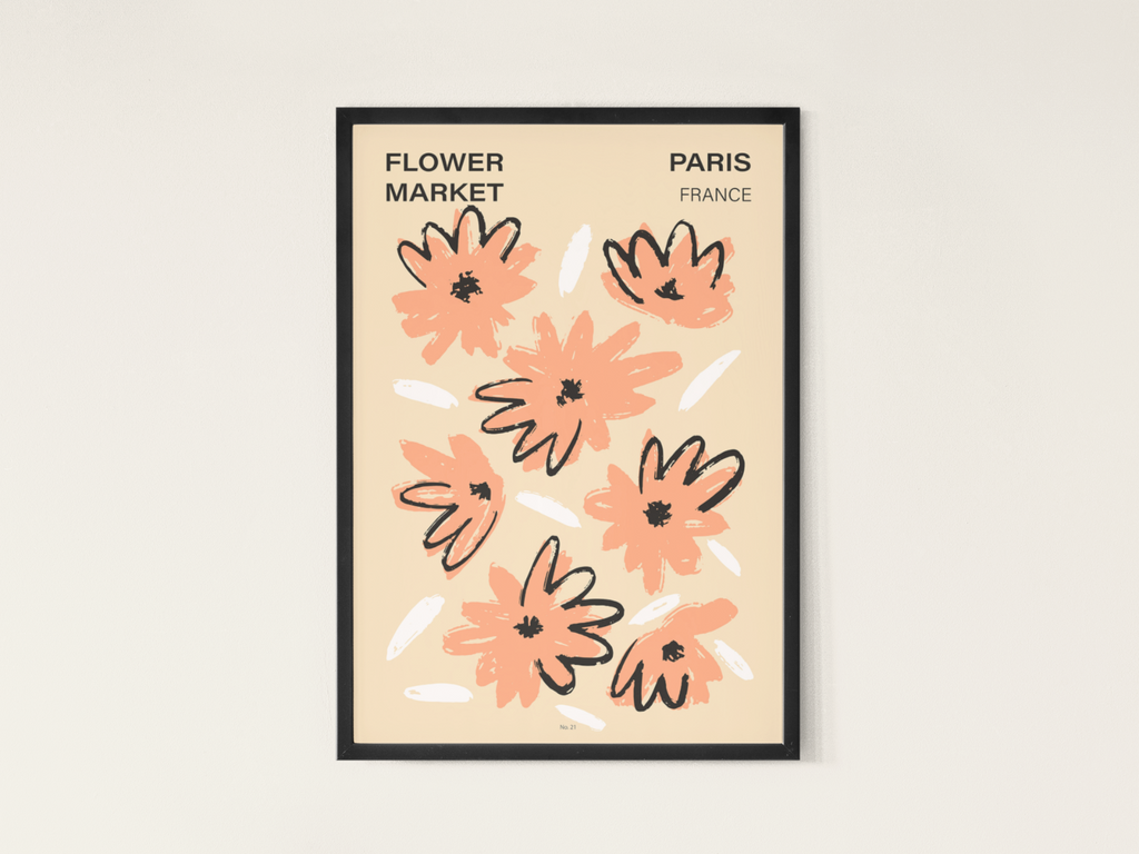 Paris Flower Market Poster | Contemporary illustration Art Print