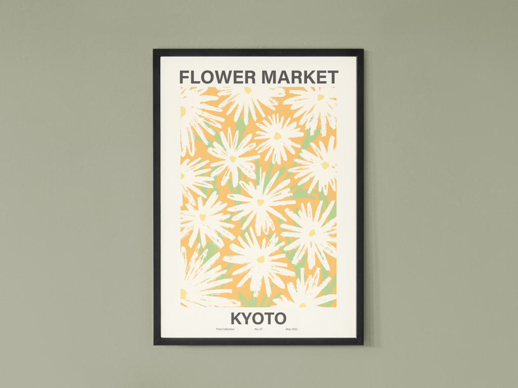 Kyoto Flower Market Poster | Contemporary illustration Art Print