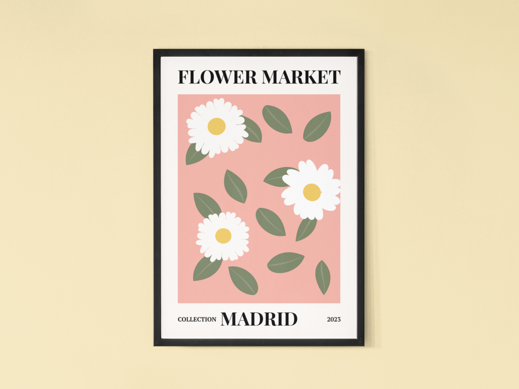 Madrid Flower Market Poster | Contemporary illustration Art Print