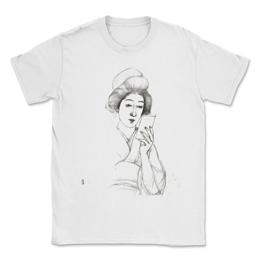 Study of a seated woman holding a mirror by Goyō Hashiguchi t-shirt