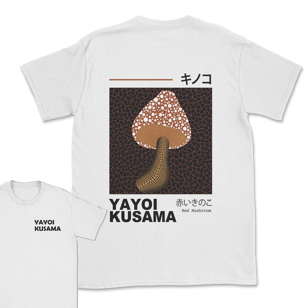 Yayoi Kusama T-shirt 7 Mushroom Art show t-shirt 2 sided print