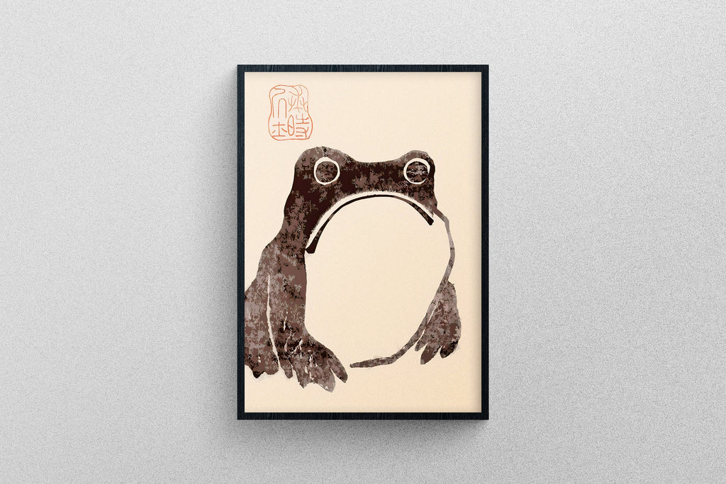 Japanese Frog Art Print, Lonely Frog Matsumoto Hoji Vintage Poster |  exhibition quality print