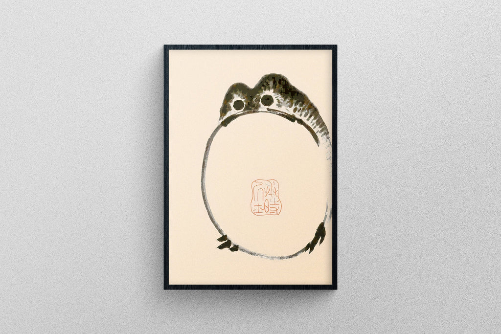 Japanese Frog Art Print, Sad Frog Matsumoto Hoji Vintage Poster |  exhibition quality print