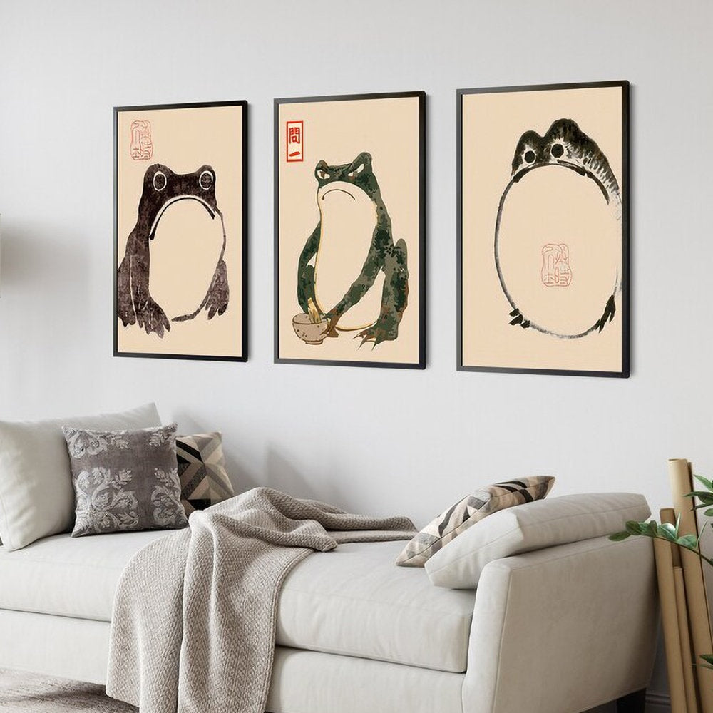 Japanese frog art print Matsumoto Hoji Frog | Cute angry toad, Exhibit ...