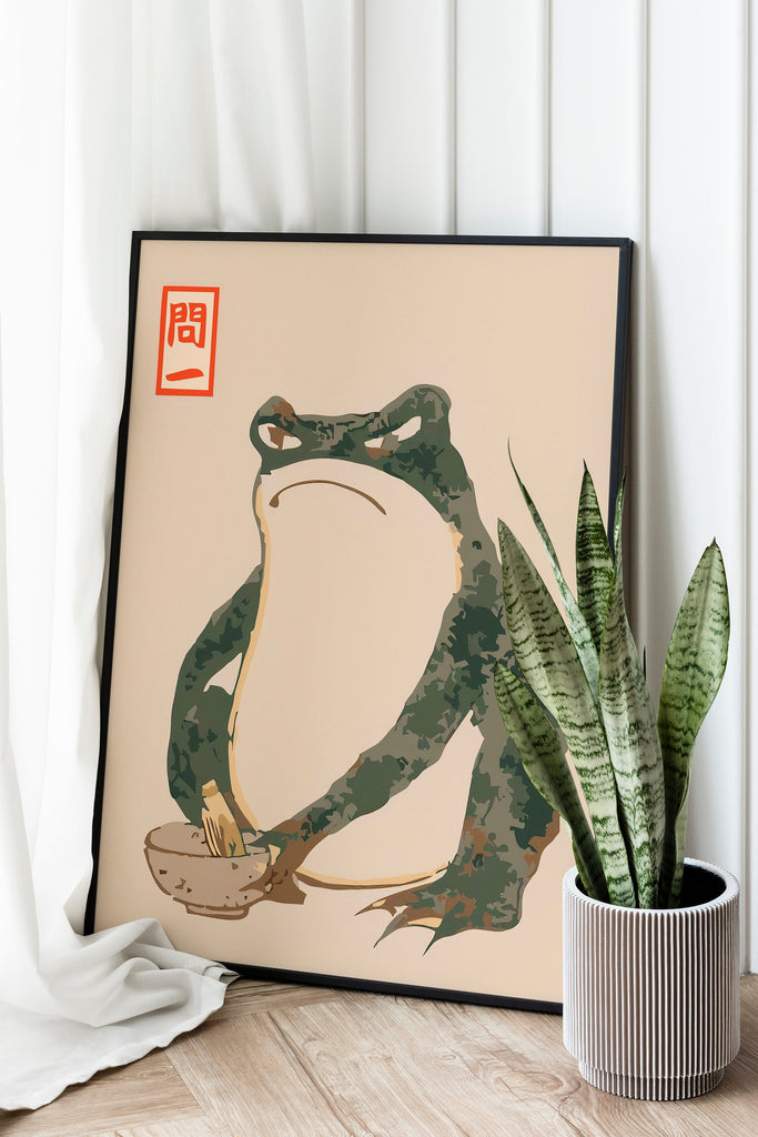 Antique Vintage Matsumoto Hoji Frog Canvas Poster Japanese