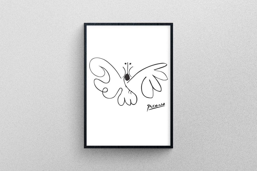 Picasso's Butterfly line drawing Poster Art | Exhibition Print in High Resolution