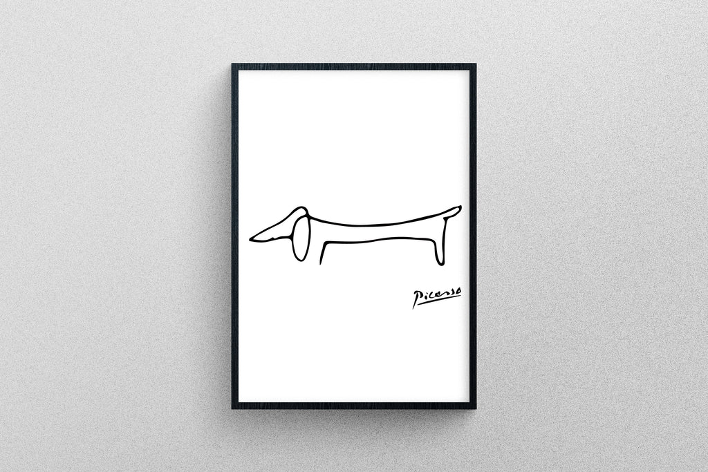 Picasso's Dachshund line drawing Poster Art | Exhibition Print in High Resolution