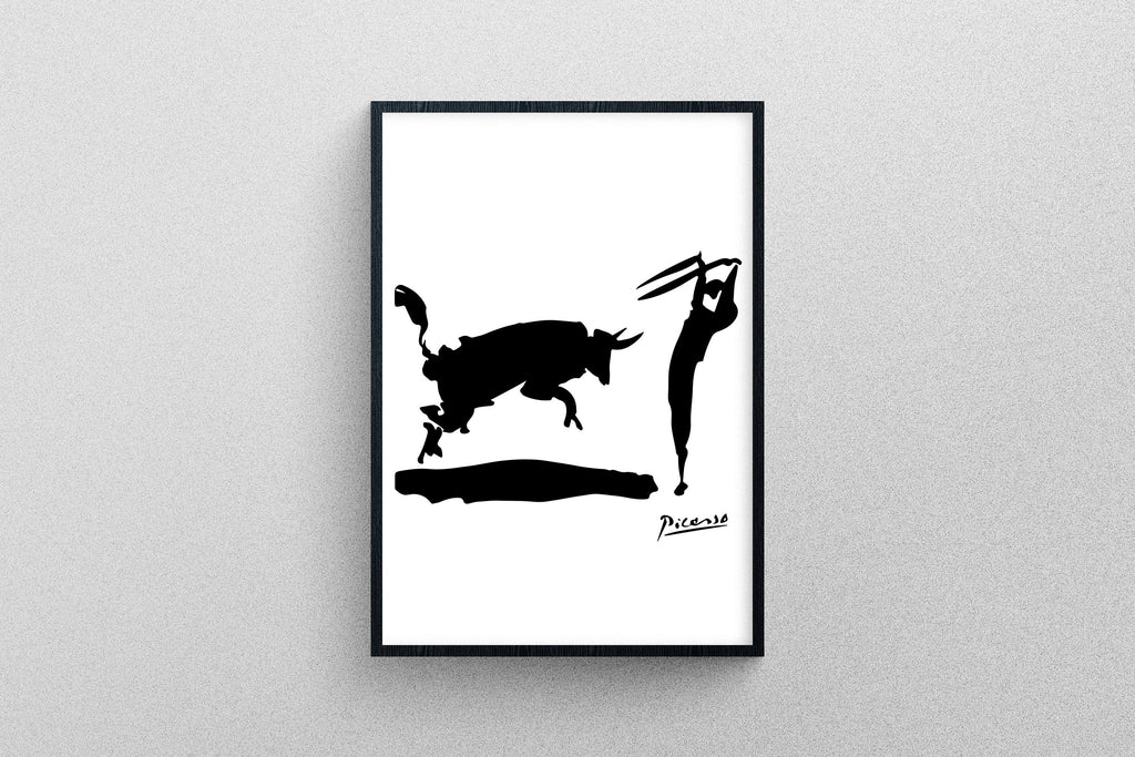 Picasso's Matador against Bull line drawing Poster Art | Exhibition Print in High Resolution